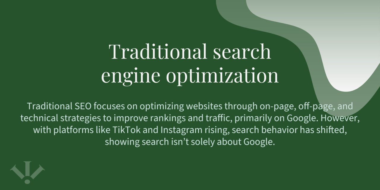 Traditional search engine optimization (SEO)