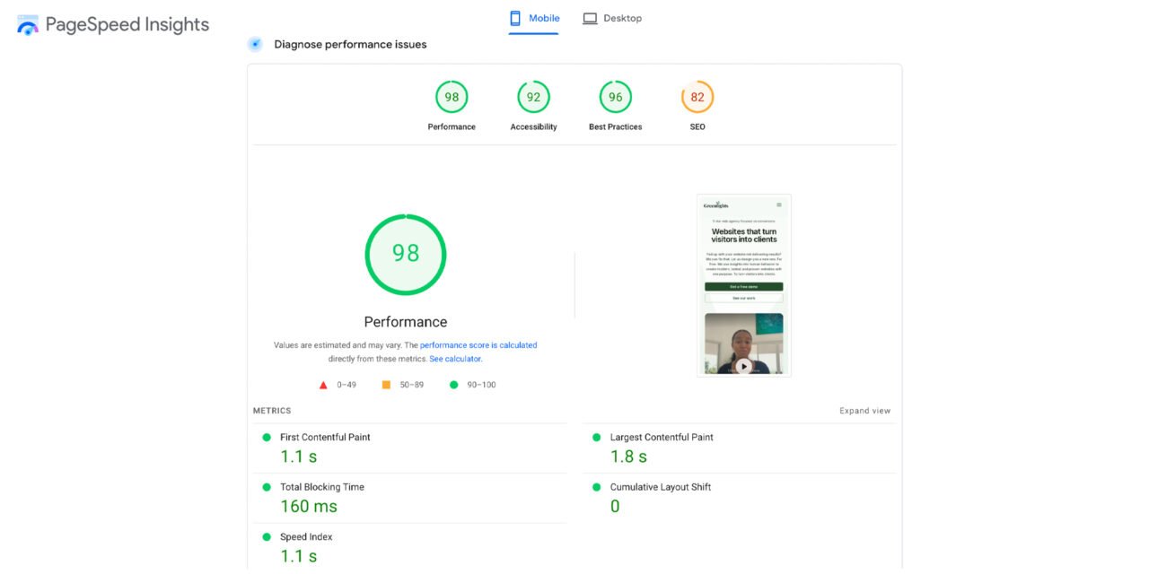 Performance optimization for faster load times